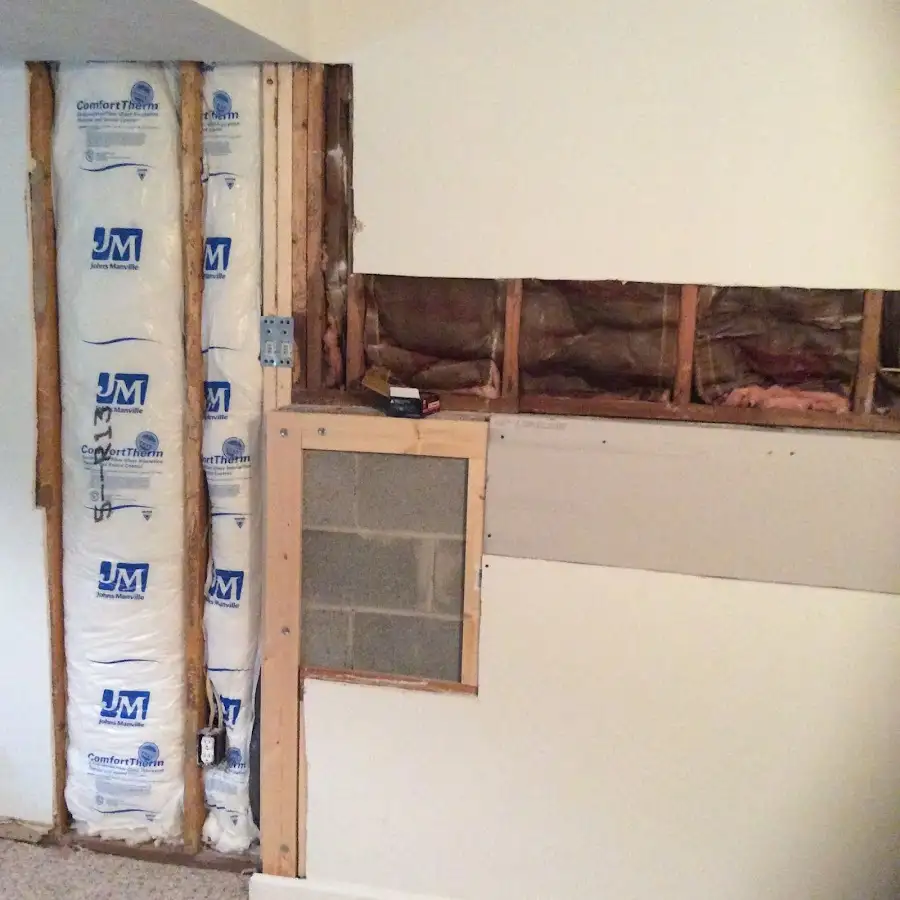 Wall insulation replacement during Basement Flood Cleanup in South Miami Heights